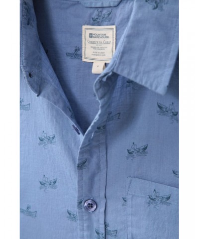 Preston Illustration Mens Shirt Blue $14.85 Tops