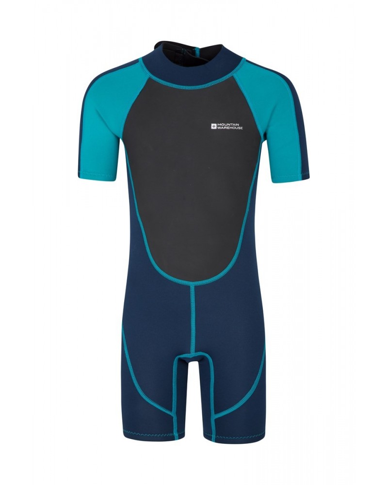 Kids Shorty 2.5/2mm Wetsuit Teal $22.35 Swimwear