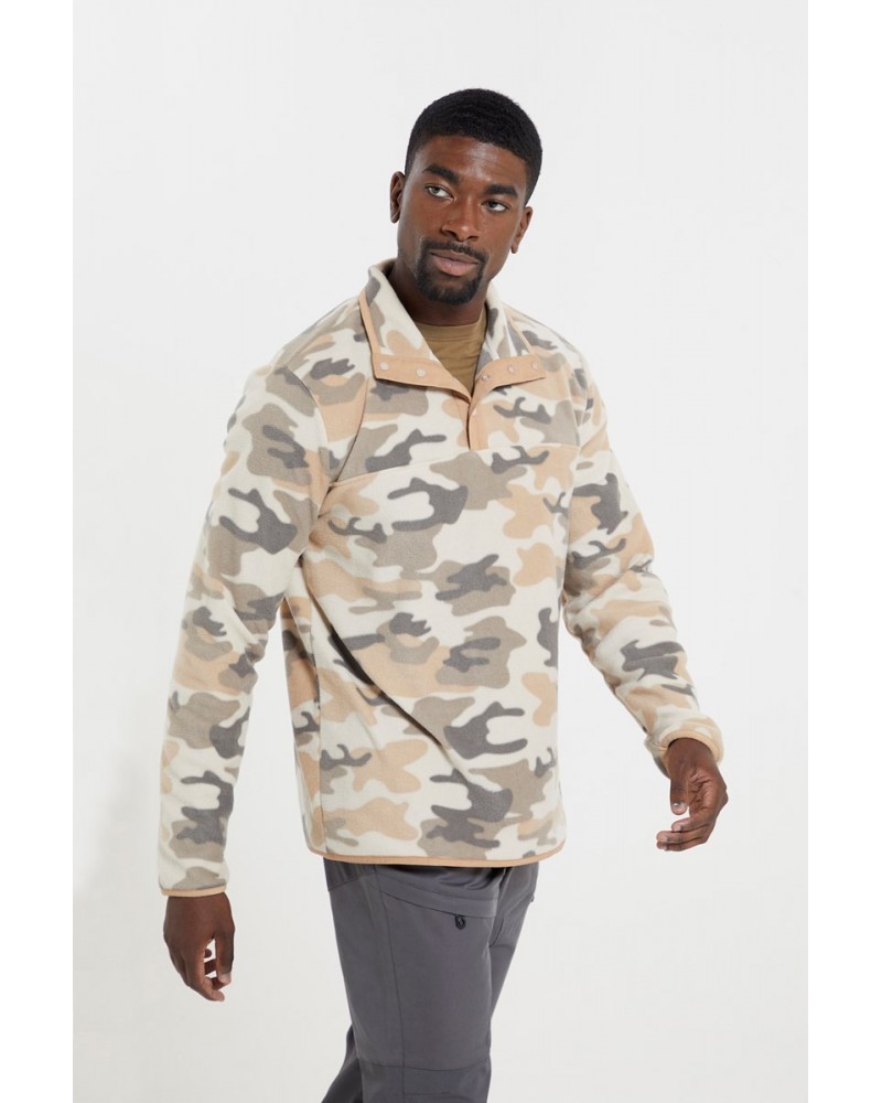 Woodland Mens Button Up Fleece Camouflage $14.78 Fleece