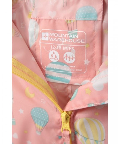 Puddle Kids Printed Waterproof Rain Suit Coral $15.75 Babywear