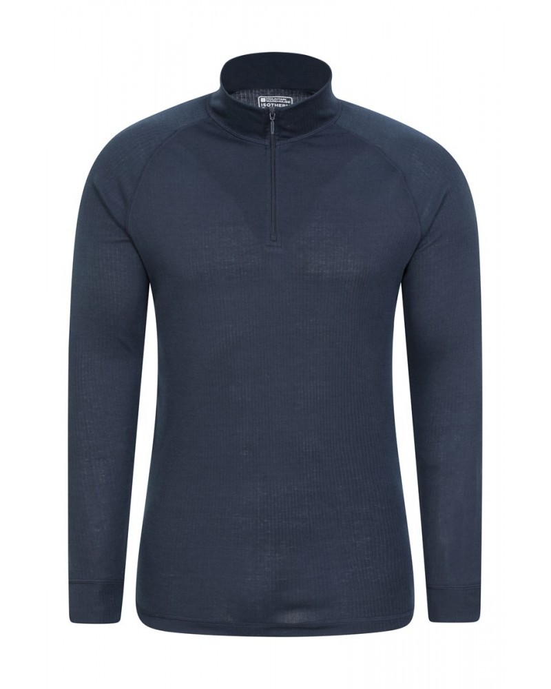 Talus Mens Long Sleeved Zip Neck Top Unboxed Navy $13.79 Thermals