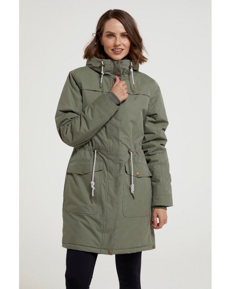 Acorn Womens Sherpa Lined Insulated Waterproof Parka Khaki $41.59 Jackets