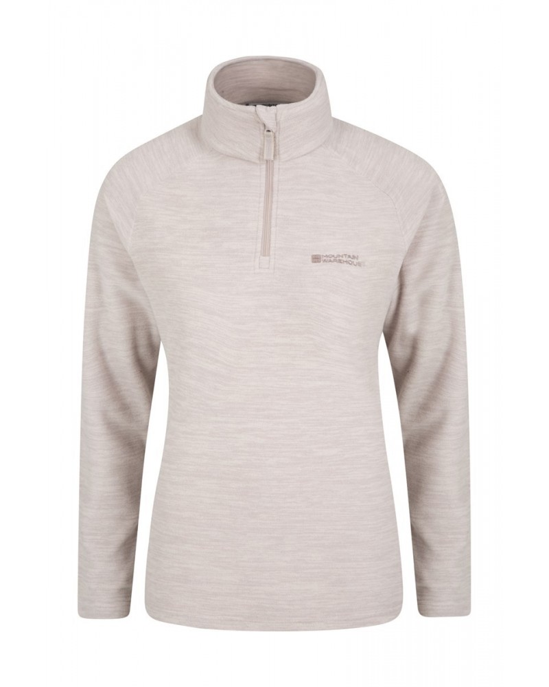 Snowdon Melange Womens Half-Zip Fleece Beige $13.74 Fleece