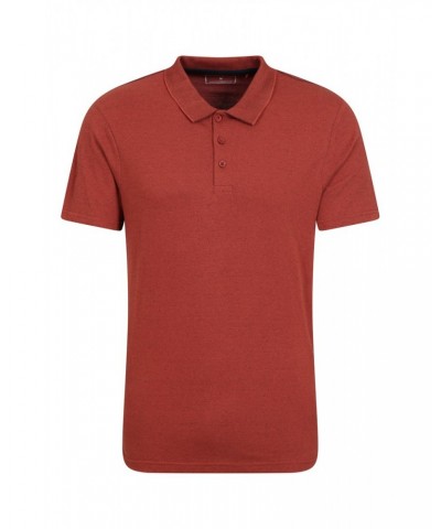 Cordyline Textured Mens Polo Rust $15.51 Tops