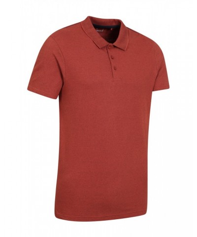 Cordyline Textured Mens Polo Rust $15.51 Tops