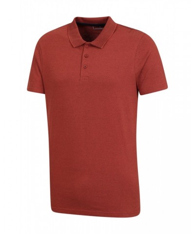 Cordyline Textured Mens Polo Rust $15.51 Tops