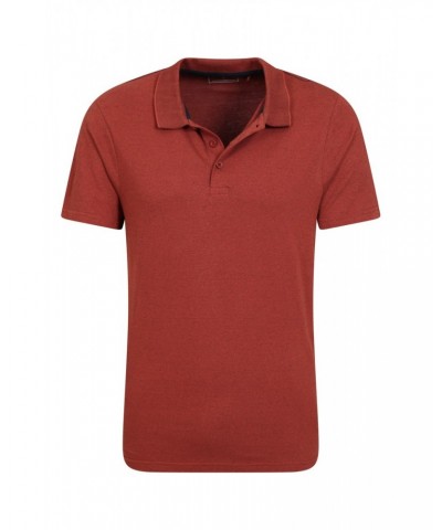 Cordyline Textured Mens Polo Rust $15.51 Tops