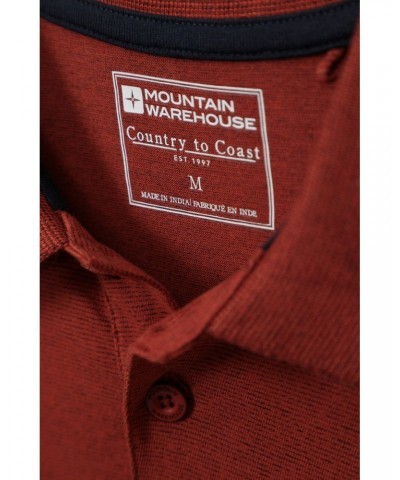 Cordyline Textured Mens Polo Rust $15.51 Tops