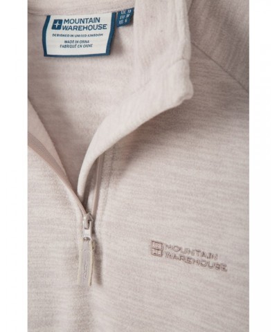 Snowdon Melange Womens Half-Zip Fleece Beige $13.74 Fleece