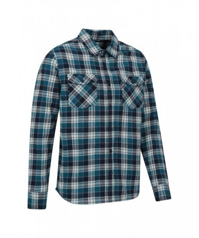 Track Mens Heavy Flannel Shirt Blue $13.20 Tops