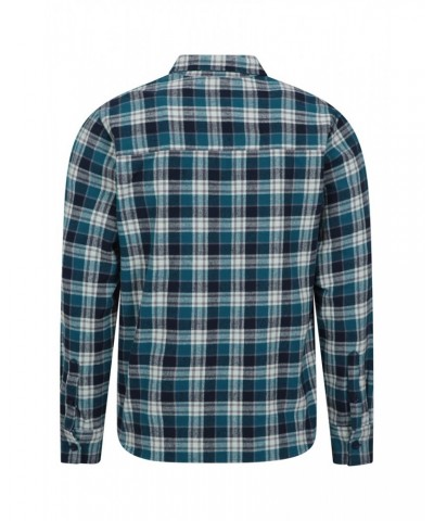 Track Mens Heavy Flannel Shirt Blue $13.20 Tops