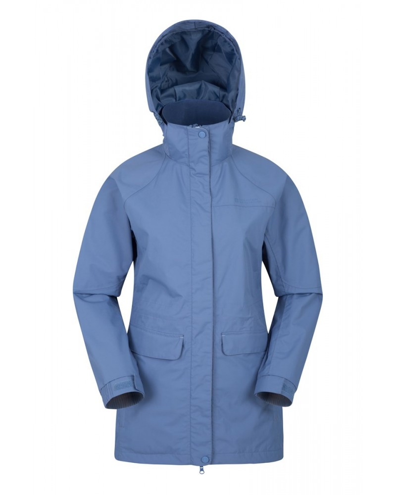 Glacial Extreme Womens Long Waterproof Jacket Blue $27.00 Jackets