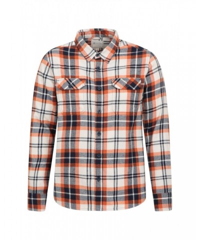 Trace Mens Flannel Long Sleeve Shirt Soft Yellow $13.86 Tops