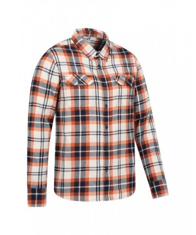 Trace Mens Flannel Long Sleeve Shirt Soft Yellow $13.86 Tops