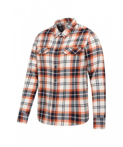 Trace Mens Flannel Long Sleeve Shirt Soft Yellow $13.86 Tops