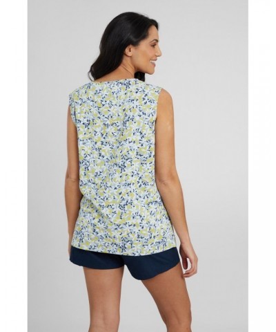 Orchid Printed Womens Tank Top Blue $11.65 Tops