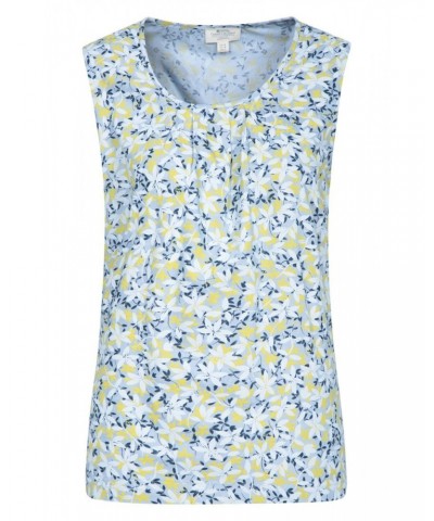 Orchid Printed Womens Tank Top Blue $11.65 Tops