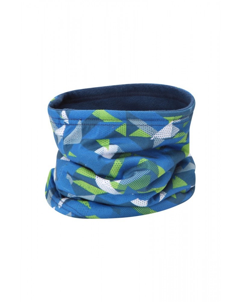 Kids Fleece Lined Printed Neck Gaiter Blue $10.59 Accessories