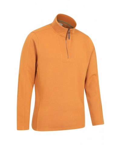 Zeta Mens Zip Neck Top Mustard $14.50 Fleece