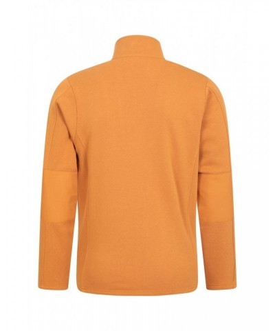 Zeta Mens Zip Neck Top Mustard $14.50 Fleece