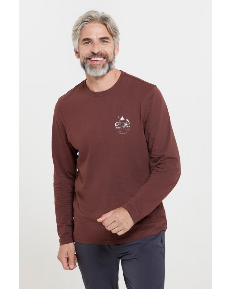 Down To Earth Mens Organic T-Shirt Burgundy $12.50 Tops