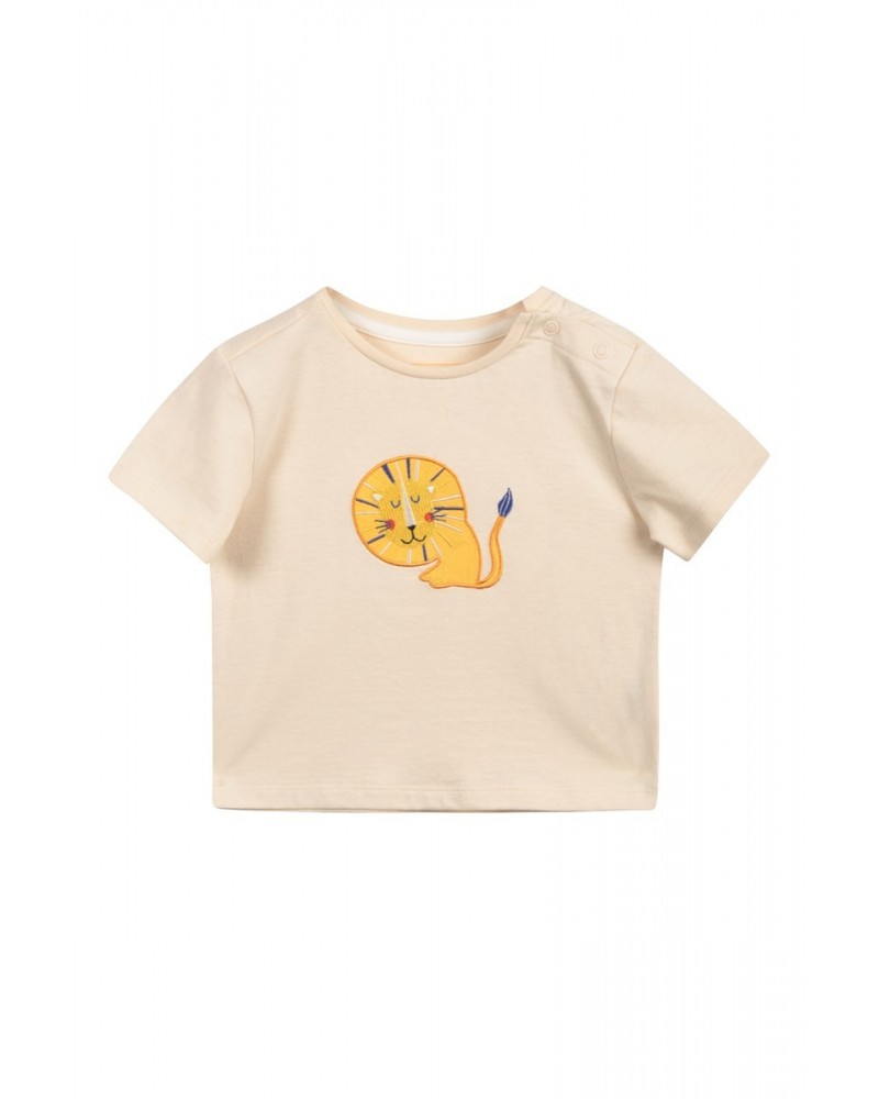 Baby Organic Applique T-shirt Beige $9.17 Babywear