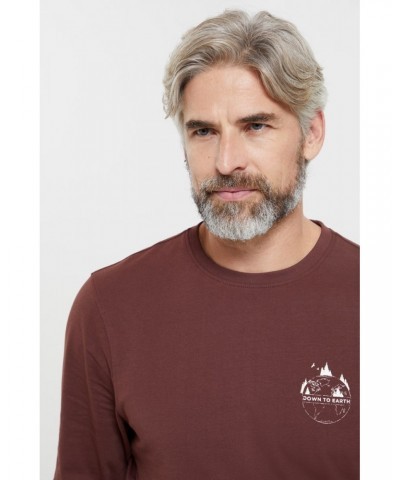 Down To Earth Mens Organic T-Shirt Burgundy $12.50 Tops