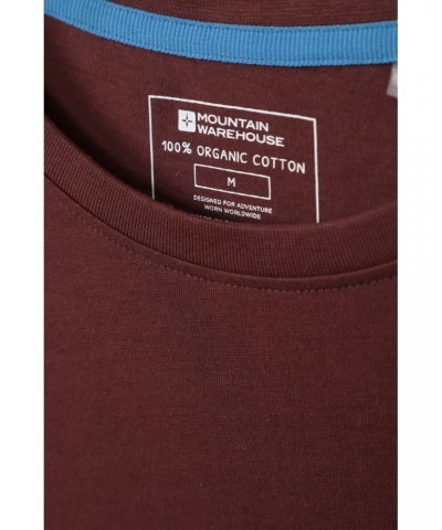 Down To Earth Mens Organic T-Shirt Burgundy $12.50 Tops