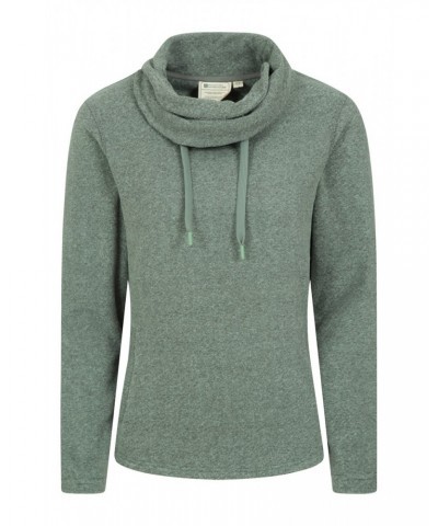 Hebridean Womens Cowl Neck Sweatshirt Khaki $22.19 Fleece