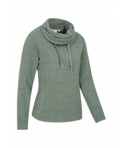 Hebridean Womens Cowl Neck Sweatshirt Khaki $22.19 Fleece