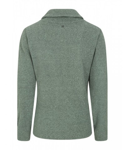 Hebridean Womens Cowl Neck Sweatshirt Khaki $22.19 Fleece