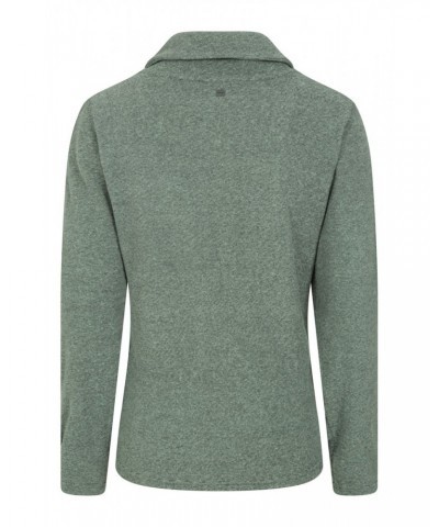 Hebridean Womens Cowl Neck Sweatshirt Khaki $22.19 Fleece