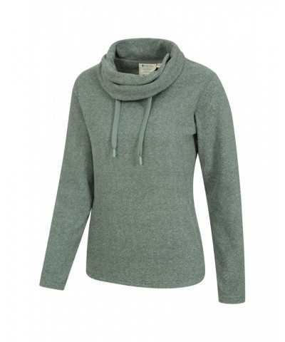 Hebridean Womens Cowl Neck Sweatshirt Khaki $22.19 Fleece