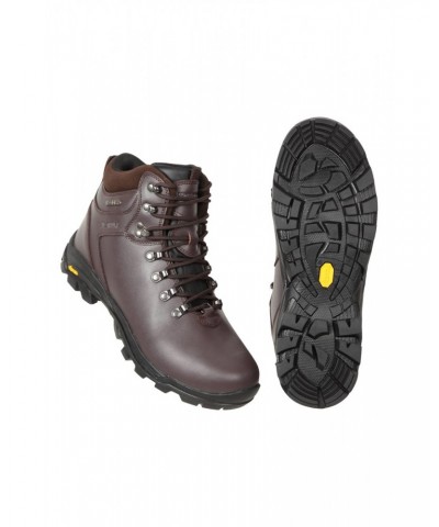 Latitude Extreme Mens Leather Waterproof Hiking Boots Brown $46.80 Footwear