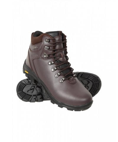 Latitude Extreme Mens Leather Waterproof Hiking Boots Brown $46.80 Footwear