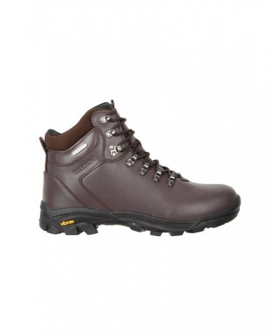 Latitude Extreme Mens Leather Waterproof Hiking Boots Brown $46.80 Footwear