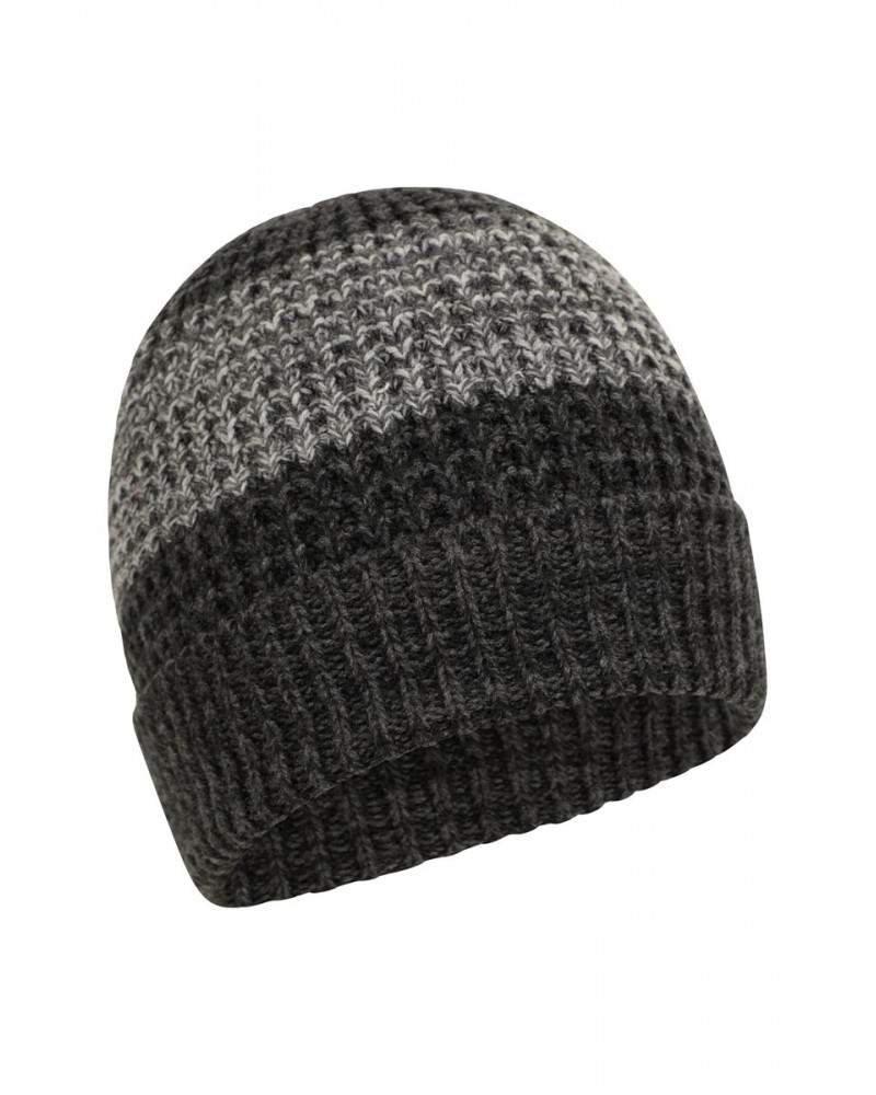 Two-Tone Melange Mens Thermal Beanie Charcoal $14.99 Accessories