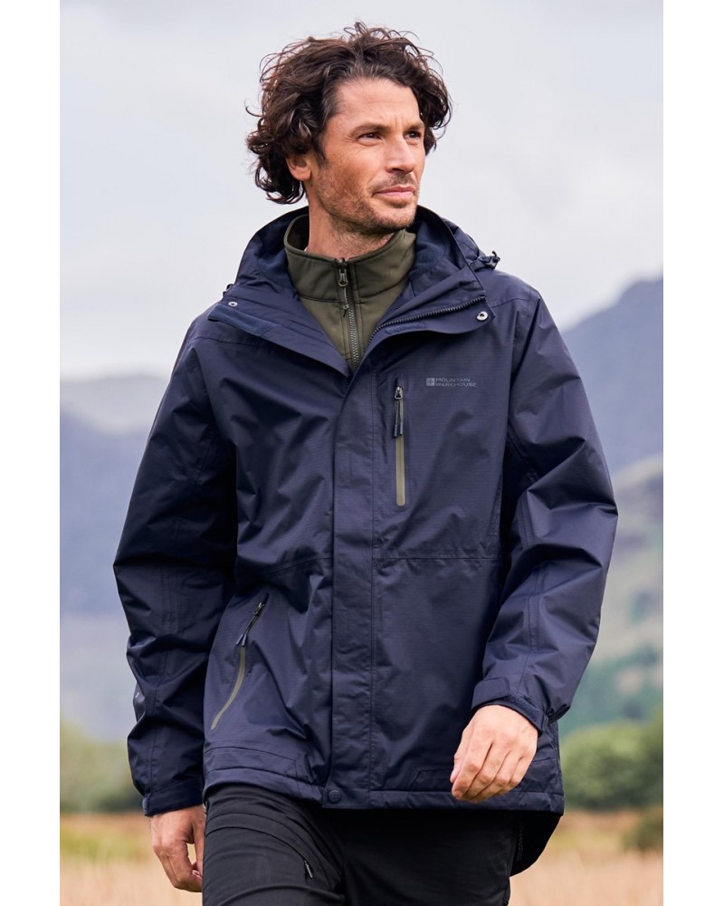 Bracken Extreme 3 in 1 Mens Waterproof Jacket Indigo $82.49 Jackets