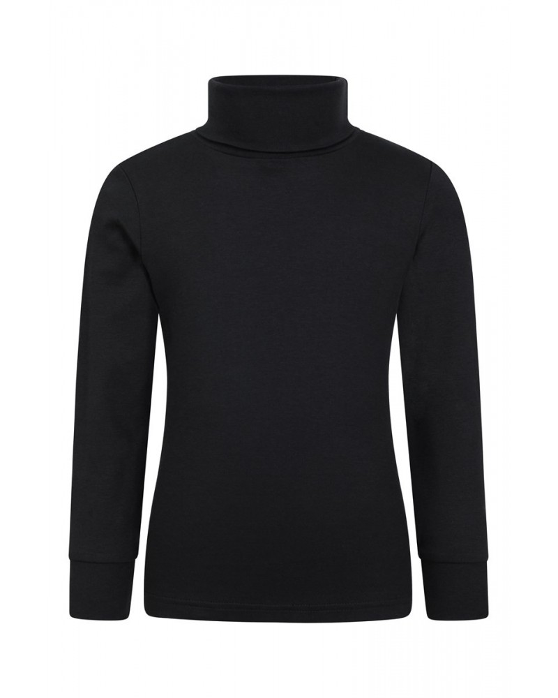 Meribel Kids Cotton Turtle Neck Top Black $10.39 Base Layers