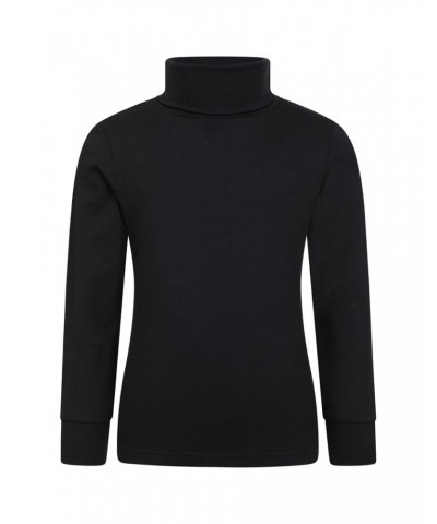 Meribel Kids Cotton Turtle Neck Top Black $10.39 Base Layers