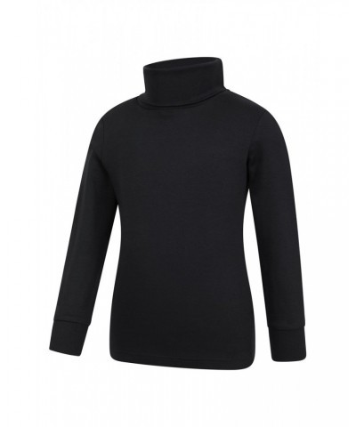 Meribel Kids Cotton Turtle Neck Top Black $10.39 Base Layers