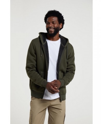 Dalton Mens Sherpa Lined Hoodie Dark Khaki $24.00 Tops