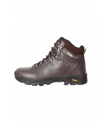 Latitude Extreme Mens Leather Waterproof Hiking Boots Brown $46.80 Footwear