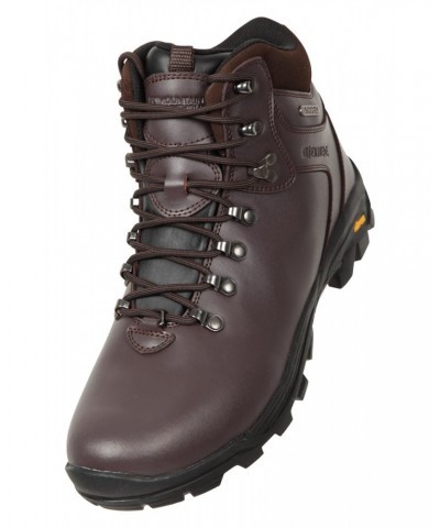 Latitude Extreme Mens Leather Waterproof Hiking Boots Brown $46.80 Footwear