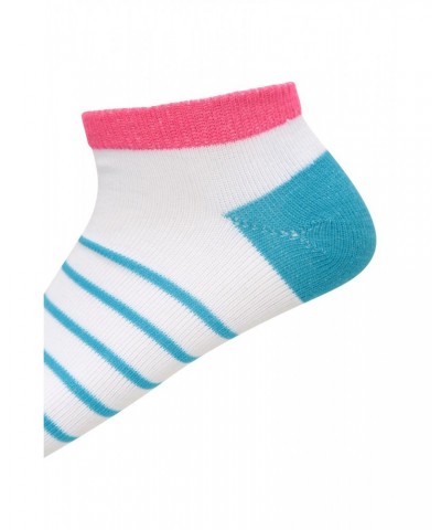 Striped Kids Sneaker Socks Multipack Teal $8.99 Accessories