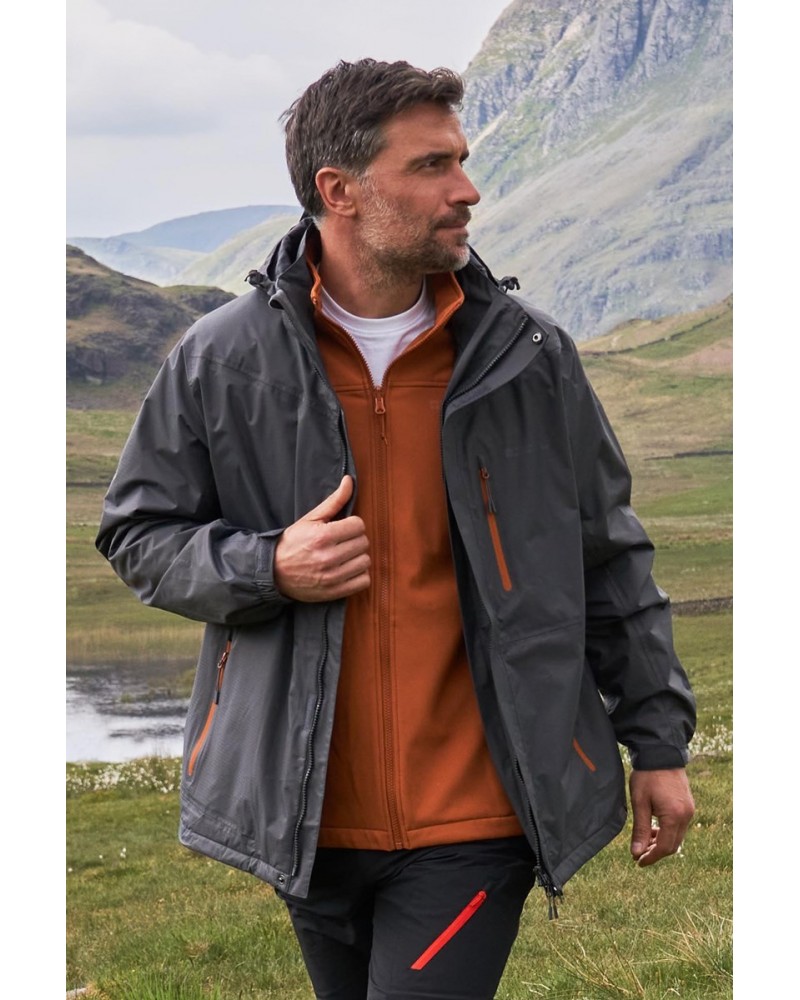 Bracken Extreme 3 in 1 Mens Waterproof Jacket Dark Grey $76.49 Jackets