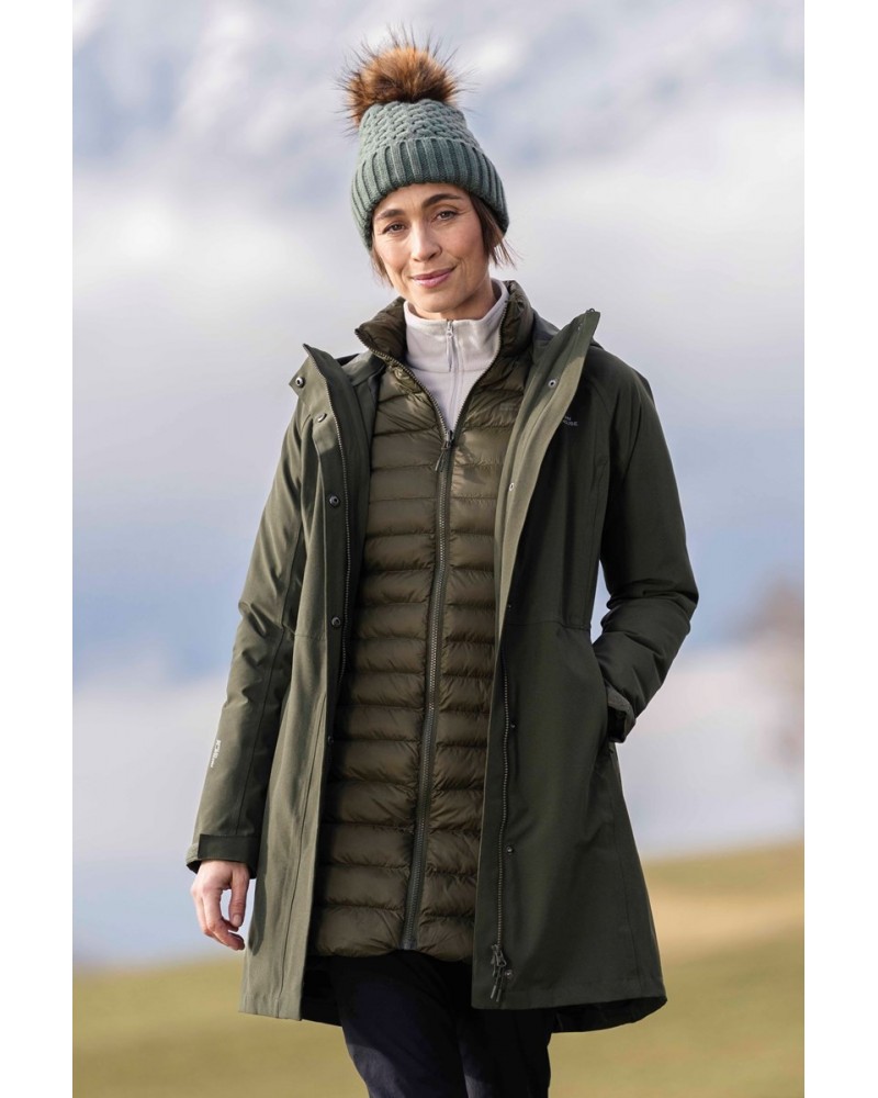 Alaskan Womens Long 3 in 1 Jacket Khaki $68.00 Jackets