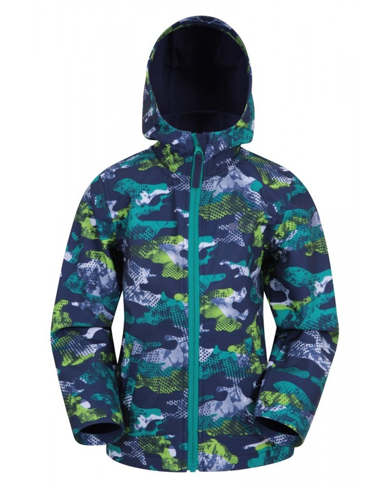 Exodus Kids Printed Water Resistant Softshell Blue $15.36 Jackets