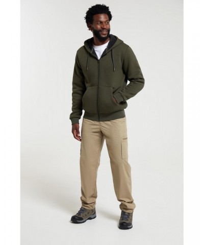 Dalton Mens Sherpa Lined Hoodie Dark Khaki $24.00 Tops