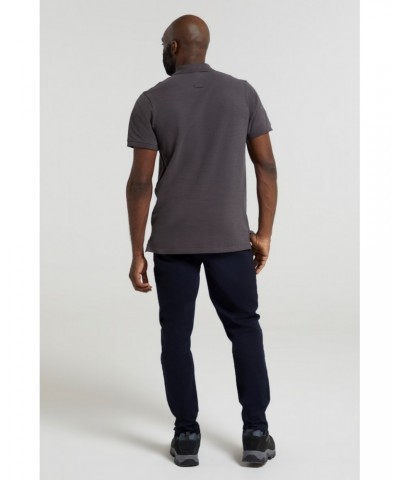 Dawnay Pique Slub Textured Mens Polo Shirt Dark Grey $13.49 Tops